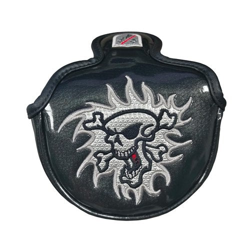 Premium PU Skull Design Golf Headcover, Small Half Mallet Putter Club Head Cover, Magnetic Closure