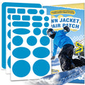 OAZ 35Pcs Down Jacket Repair Patch Kit Pre-Cut Nylon Patches for Clothes Self-Adhesive Fabric Tape Waterproof Lightweight Outdoor Gear Tenacious Repair Tape for Puffer Jacket Coat Tent Backpack(Blue)