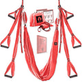 Yoga4You Aerial Yoga Swing Set - Yoga Hammock Hanging Swing - Aerial Sling Inversion Fly Kit - AcroYoga Inversion Tool - Antigravity Yoga Sling - Suspension Trapeze (Coral)