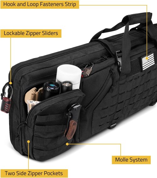 CVLIFE Soft Rifle Case - Double Long Gun Bag with Lockable Zipper & Backpack Strap | 36" - 46" Sizes