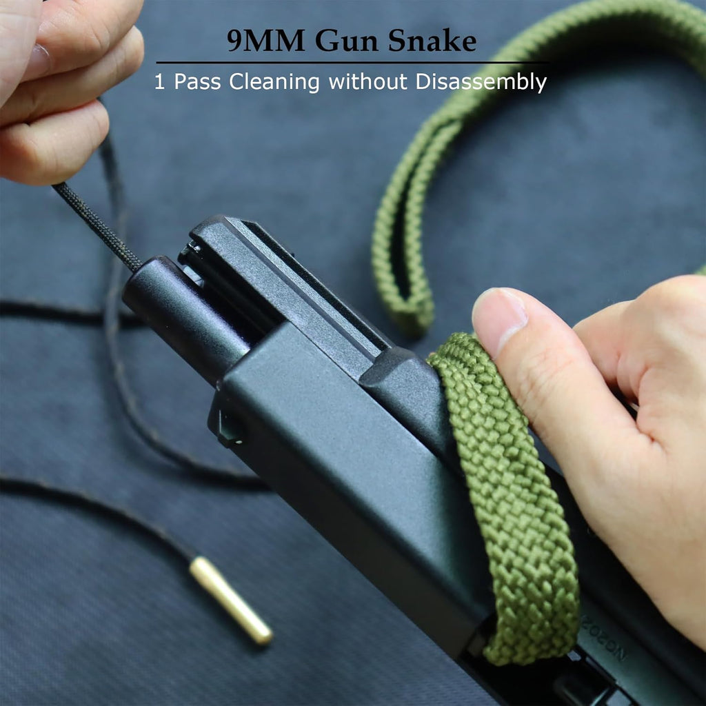 Skiennix Tactical 9mm Pistol Cleaning Kit - MOLLE-Compatible Pouch & Essential Tools Included