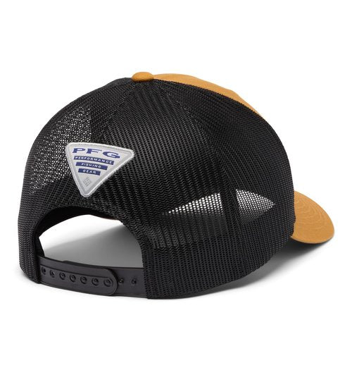 Columbia Unisex Unisex PFG Fish Flag Mesh Snap Back Hat, Maple Sugar/Black/Fish Flag, One Size