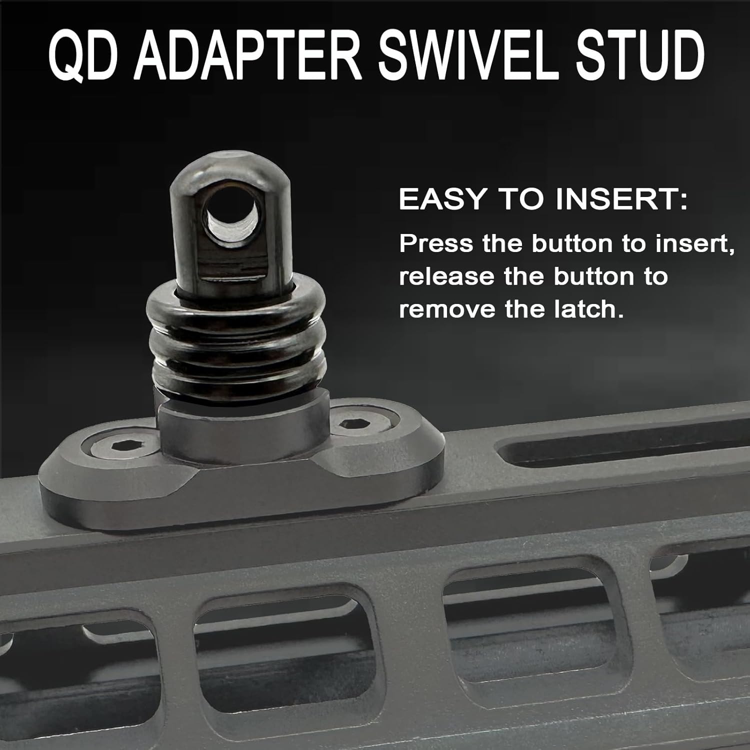 QD Sling Swivel Stud - Heavy Duty Steel Quick Detach Sling Mount with Button | Durable Design