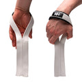 Weightlifting House Weight Lifting Straps. Wrist Straps for Olympic Weight Lifting, Snatch, Pulls and Deadlifts for both Men and Women (White)
