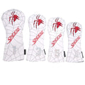 4pcs/Set Spider Embroidery White Golf Club Driver Fairway Wood Hybrid Head Covers 1 3 5 UT Covers