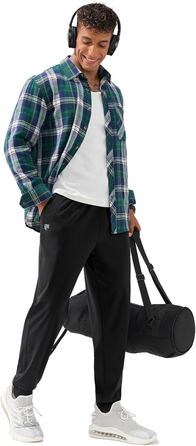 Skiennix Men's Joggers - Lightweight Athletic Sweatpants with Zipper Pockets | Tapered Fit for Gym & Running