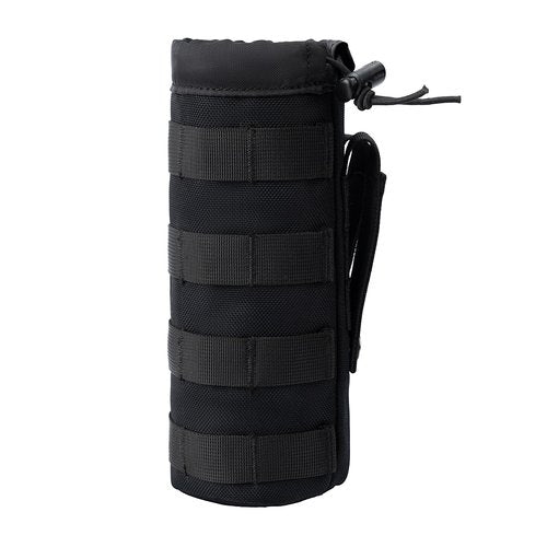 Dotacty MOLLE Water Bottle Holder Tactical Nylon Bottle Pouches Hydration Carrier for Belt/Backpack/Vest/Bike Sports Outdoor Hiking Camping Hunting Fishing (Black, Inside Diameter: 3 3/4")