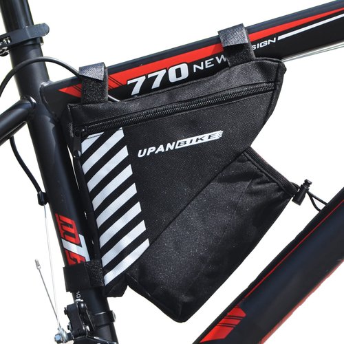 UPANBIKE Bike Triangle Frame Bag Front Tube Bag 1.5L Polyester Bag ，Black