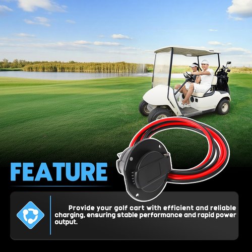 Charger Cord Receptacle Fit for Star EV Classic 2008-up Golf Carts Charger Receptacle Replaces 2RC060