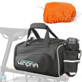 Bike Bags for Bicycle Rack Bags with Reflective Strips, 900D 18-20L Water Resistant Ebike Saddle Bag with Rain Cover, Multifunctional Backpack Shoulder Bag for Night Cycling Commuter Outdoor Travel