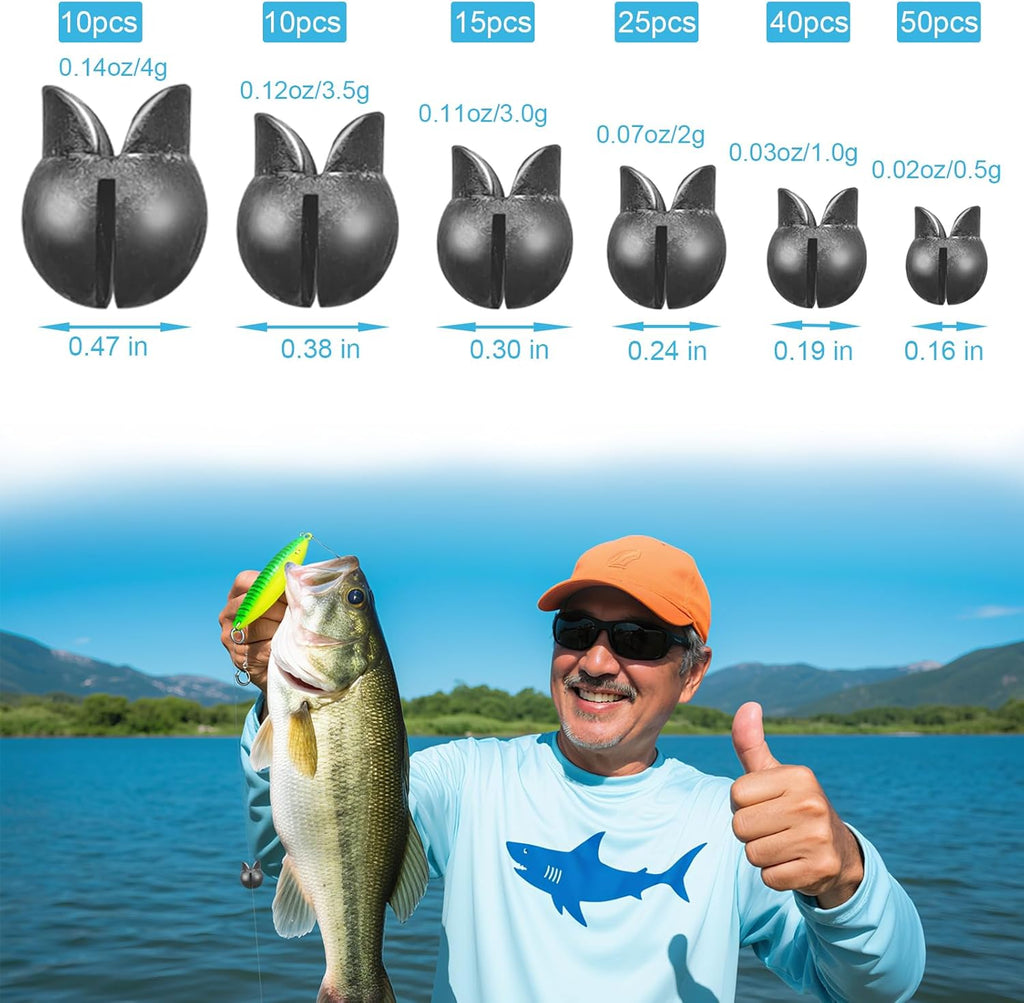 Premium Split Shot Fishing Weights by [Brand Name] - 100/150 Pcs Assorted Sizes (0.02oz–0.14oz) for Freshwater & Saltwater