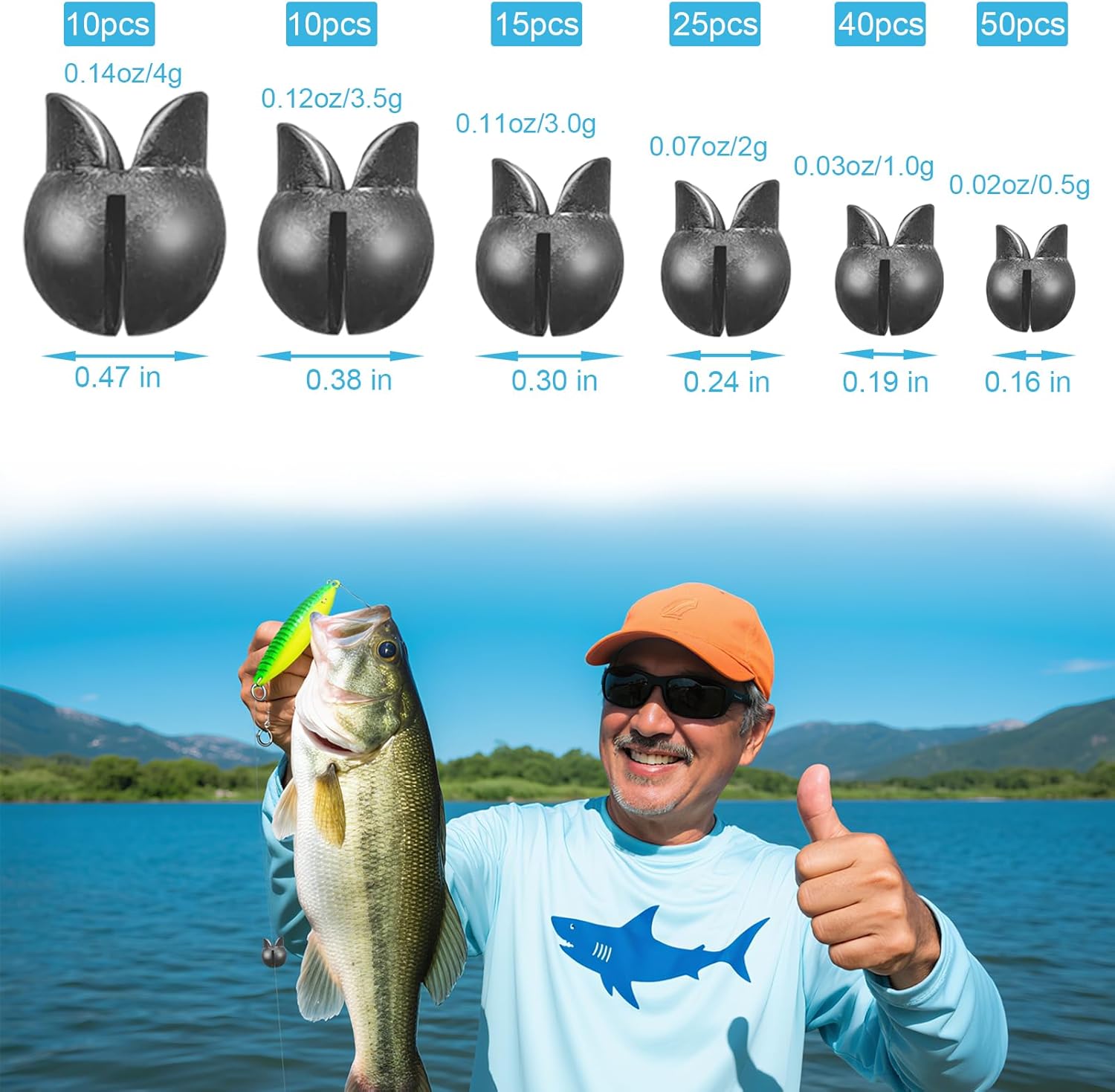 Premium Split Shot Fishing Weights by [Brand Name] - 100/150 Pcs Assorted Sizes (0.02oz–0.14oz) for Freshwater & Saltwater