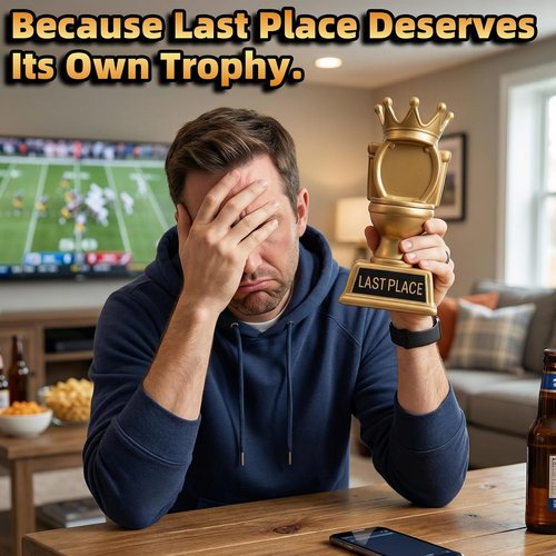 Freetoes Gold Toilet Trophy - 6 Inch Fantasy Football Loser Award | Funny Last Place Trophy
