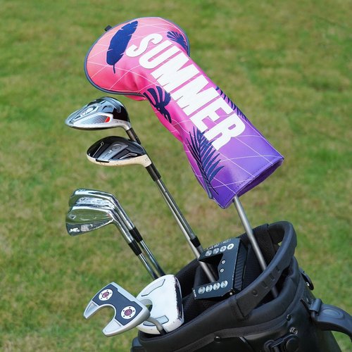 LZFAN Golf Club Head Covers Driver Fairway Wood Hybrid Golf Club Headcover Leather Protector Heavy Embroidered Colorful Summer