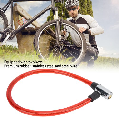 Bike Lock Cable with Key Steel Wire Portable Cable Lock Security Lock for Motorcycle Gate 3 Colors