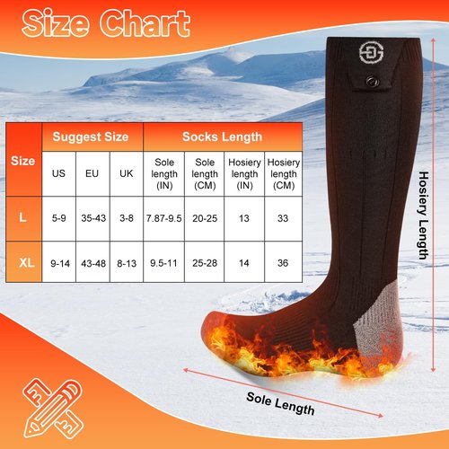 Heated Socks for Men Women, APP Control Rechargeable 8000mAh*2 Battery Electric Socks, Winter Washable Thermal Socks for Outdoor Camping Skiing Fishing Hunting