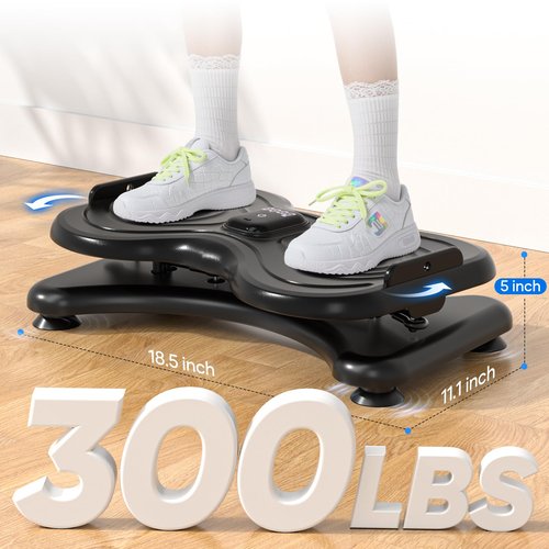 Waist Twister Machine with LCD Display，Noiseless Ab Workout Board and Resistance Bands，Slim Waist Machine with Anti-Slip, Home Gym Equipment for Women & Men Black