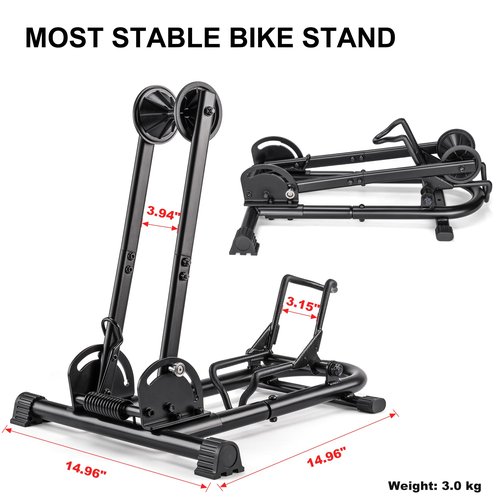 Indoor Bike Floor Stand - Bike Stand Rack for Garage/Home - Bike Storage Bicycle Parking Rack Fit 26”-29” Mountain Road Bikes