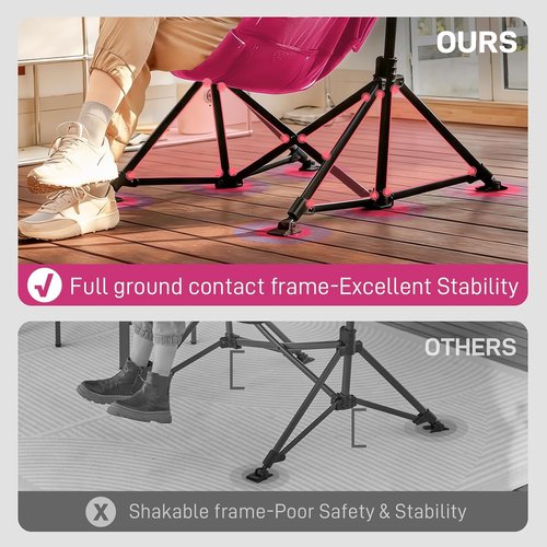 Ever Advanced Padded Oversized Hammock Chair - Heavy Duty Portable Swing with Multi-Storage Pockets | Supports Up to 400lbs, Pink