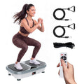 Soft Grey Vibration Plate Exercise Machine – Full Body Workout, 120 Speeds & 9 Programs