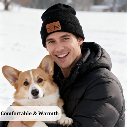 Dog Dad Gifts Best Dog Dad Ever Beanie Hat Animal Lovers Christmas Stocking Stuffers Birthday Stuff Black