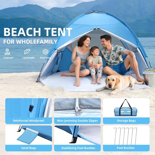Beach Tent by [Brand Name] | Sun Shelter for 4-5 People - UPF 50+ UV Protection, Waterproof & Lightweight