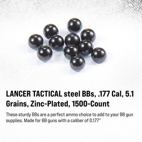 Lancer Tactical 4.5mm / .177 Cal Steel BBS - Anodize Steel Black Finish (1500 Count)