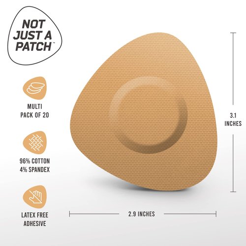 Not Just A Patch Freestyle Libre 2 Sensor Covers (20 Pack) CGM Sensor Patches for Freestyle Libre 2 - Water Resistant & Durable for 10-14 Days - Beige