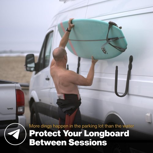 Magnetic Surfboard Stand | DohoDock – Parking Lot & Beach Use – Not for Driving – Protective Board Rest for Longboards & SUPs – Portable Stand for Sprinter, Transit & Steel Vehicles – Padded, No Tools