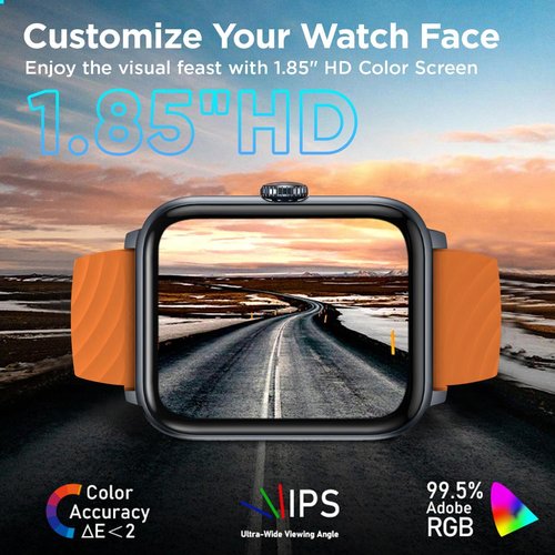 BENIO Fitness Tracker Smartwatch - 24/7 Heart Rate Monitor, Voice Calls & 100 Sports Modes - 1.85" Display, IP67 Waterproof