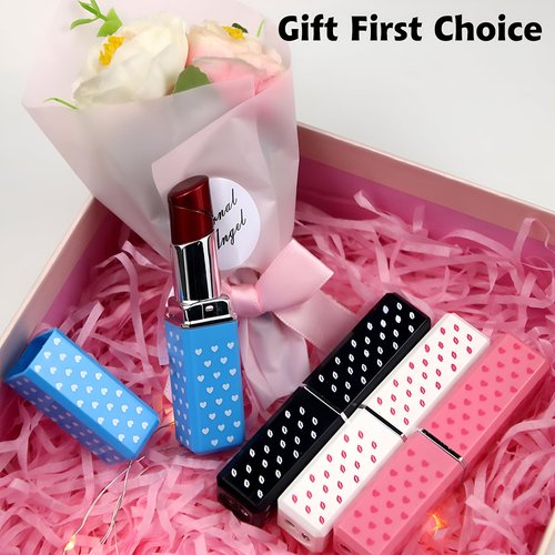 Cute Lipstick Lighter, 2 Pack Soft Flame Refillable Butane Lighter with Flame Adjustment Tool, Novelty Torch Lighter Cool Lighters Gifts for Women,Girls,Birthday, Anniversary(Without Butane)-Black