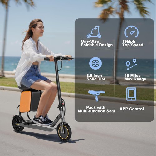 Electric Scooter for Adults - Dual Suspension, 350W/500W Motor, 19/22 MPH, 23-31 Miles Range, 8.5"/10" Tires