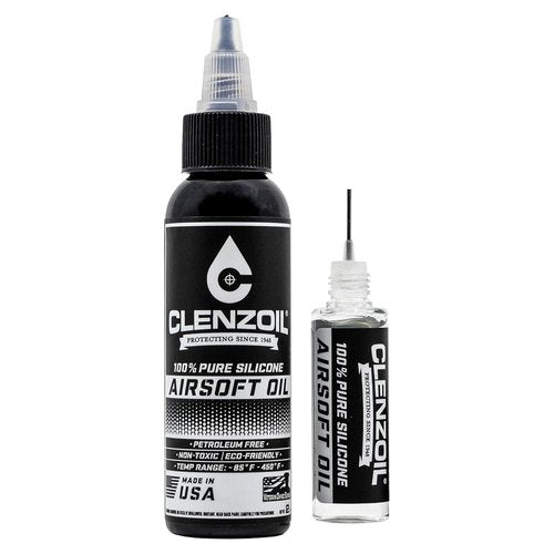 Clenzoil Airsoft Oil - 2 oz Silicone Lubricant for Air Rifles & Pistols | USA-Made Combo Pack