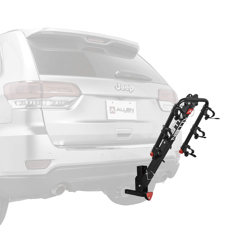Allen Sports Deluxe Locking Quick Release 3-Bike Carrier for 2 in. & 1 4 in. Hitch, Model 532QR, Black