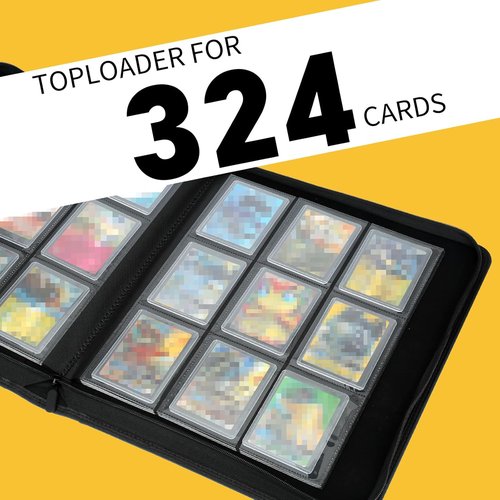 GERMUN Toploader Binder - Holds 324 Toploaders | 9 Pocket Double-Sided Storage for 3 x 4'' Cards - Diamond Green