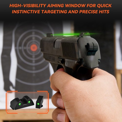 Lukvcoe Tritium Handgun Sight, High-Visible Front & Rear Night Sights for Glock 17, 17L, 19 to 35, 37, 38, 39, 40 and 41 Handguns Models, with Self Luminous Low-Light Tritium Dots.