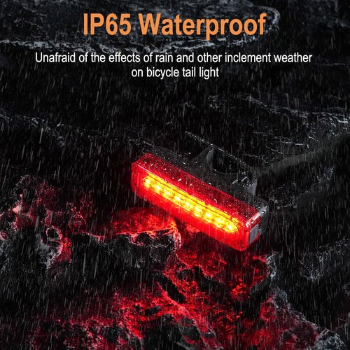 BORUIT Bike Tail Light, Bright 5 Modes Rear Bike Lights, USB C Rechargeable, IP65 Waterproof, Safety Bicycle Lights for Night Riding, Road Mountain