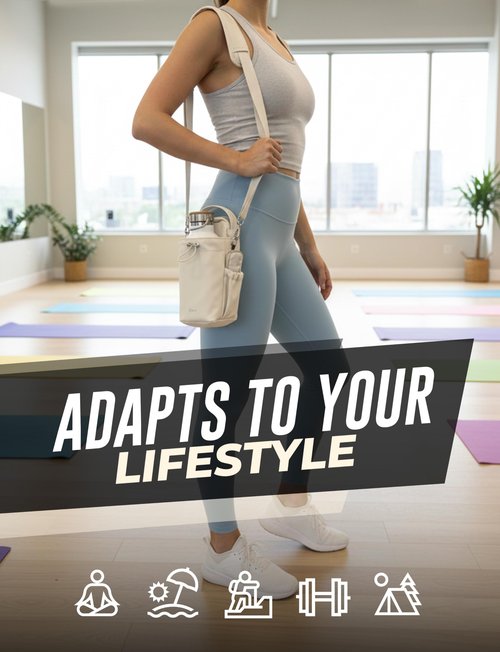 kyrra. Magnetic Gym Bag Beige with Water Bottle Holder Reusable Pouch 2 Bags in 1 Compact Crossbody Small Sports Training Bag Durable Waterproof Fitness Organizer Workout pouch for Men Women Travel