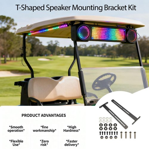 ZGTools Soundbar Mounting T-Bracket, Golf Cart Speaker Mount, for SE18, SE26, SEB26, SEDS32 Soundbars, Golf Cart Accessories, T-Shaped Speaker Mounting Bracket Kit, Sound bar Mount T-Bracket