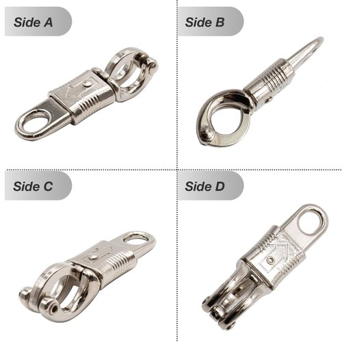 5-Pack Nickel Plated Quick Release Panic Snap with Fixed-Eye, Panic Snap Quick Release Paracord, Get Back Whips Industrial Grade for Get Back Whips