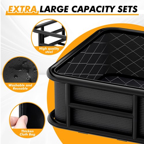 Bike Basket Rear with Cargo Net and Liner Large Bicycle Basket Electric Bicycle Basket Rear Ebike Large Rear Bike Basket Rack with Waterproof Cover Cargo Net