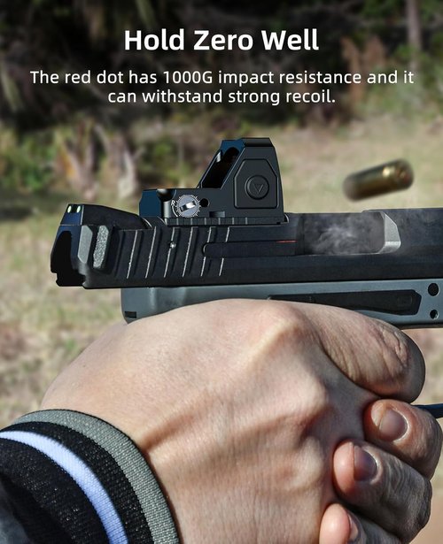EZshoot Full-Sized Red/Green Dot Optic - 2MOA Dot with 12 Brightness Settings | Compatible with RMR & Picatinny