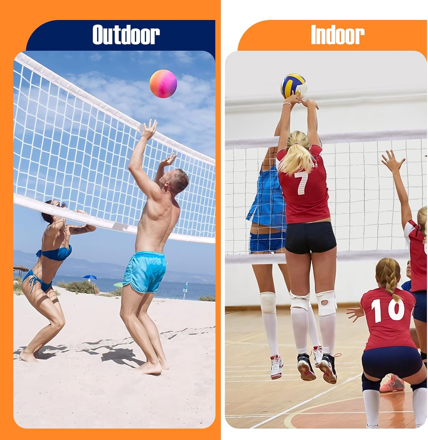 Regine Switzerland Heavy Duty Volleyball Net - 32x3ft Outdoor Replacement with Storage Bag