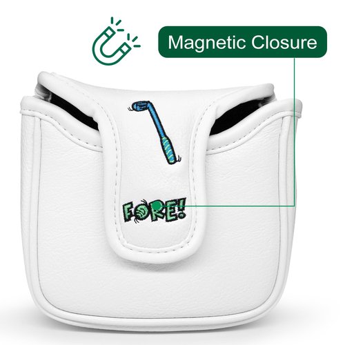 Golf Mallet Headcover Golf Club Head Covers with Strong Magnetic Headcovers Fits Most Mallet Putters, Scotty Cameron, Taylormade, Odyssey, Titleist, Ping, Callaway Mallet Putter Head Cover (Dinosaur)