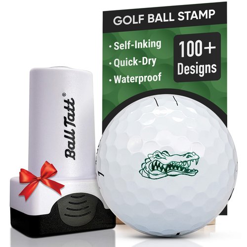Ball Tatt - Gator Golf Ball Stamp, Golf Ball Stamper, Self-Inking Golf Ball Stamp Markers, Reusable Golf Ball Marking Tool to Identify Golf Balls, Golfer Gift Golfing Accessories