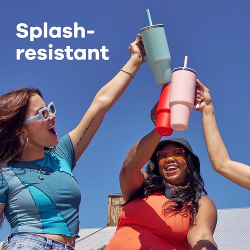 Hydro Flask Travel Tumbler - Insulated Stainless Steel with Handle & Straw | 40 Oz Sunglow