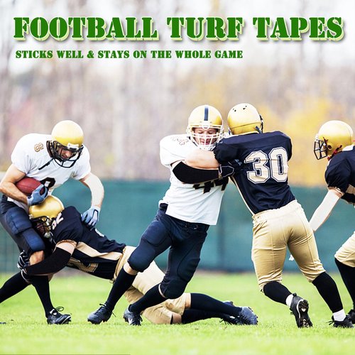 2 Rolls Football Turf Tape,10.9 Yards Sports Extra Wide Athletic Arm Tape,Ultra Sticky Sport Tapes Protect Elbows from Scraping Burn(Black,White)