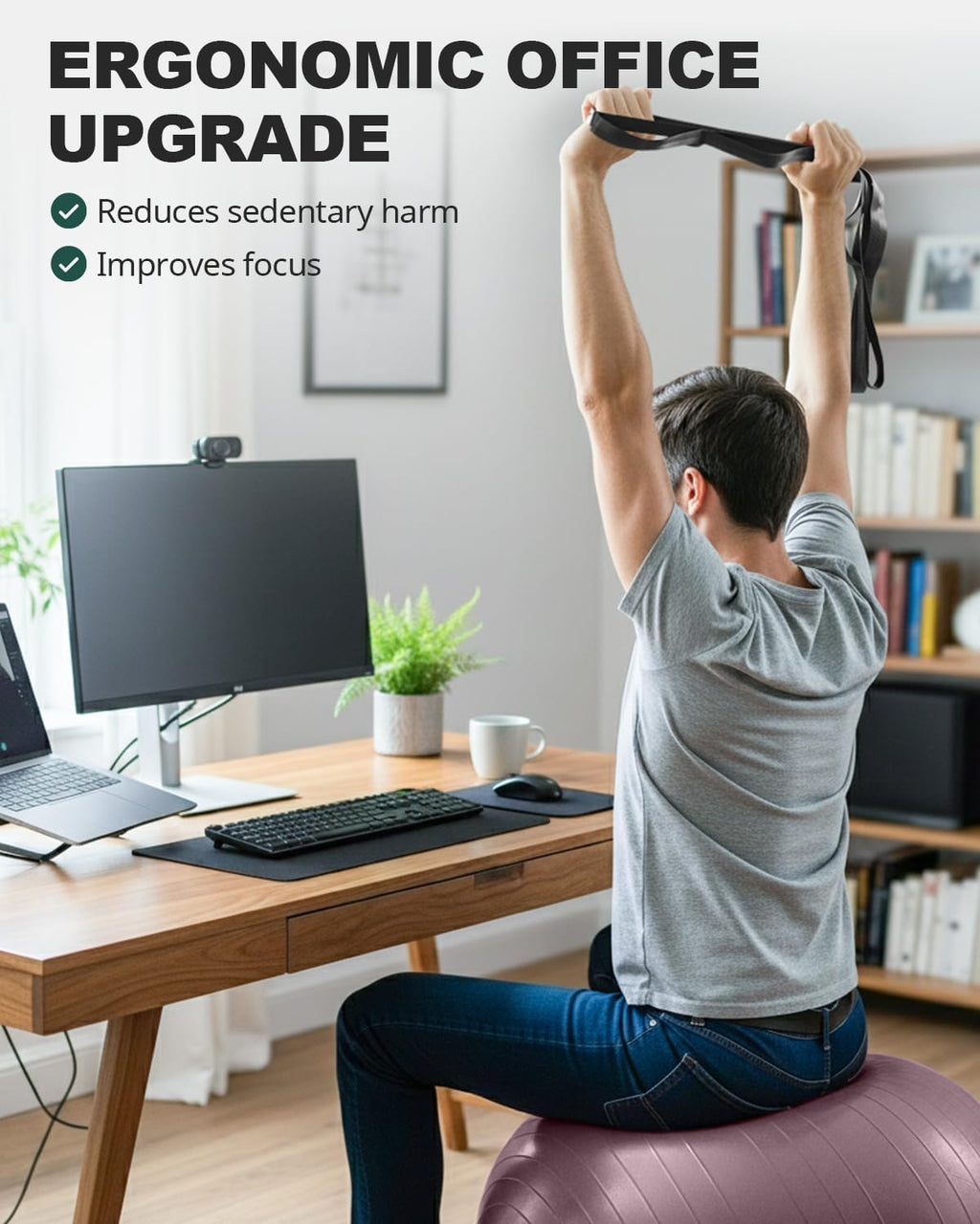 Trideer Exercise Ball - Stability Ball for Yoga, Pilates & Core Training | Office Seating & Balance Improvement