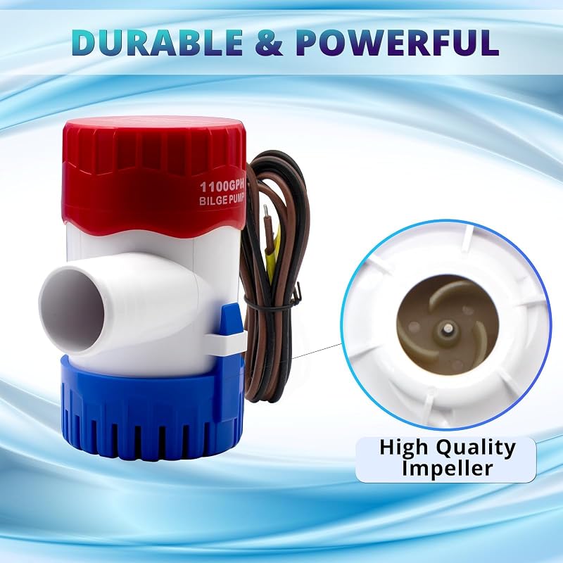 12V 1100 GPH Non-Automatic Submersible Bilge Pump - Variation: Bilge Pump 1100GPH