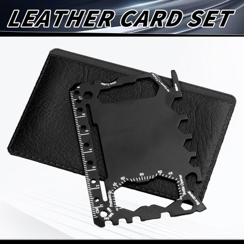 Cholemy 36 Pcs Credit Card Wallet Multitool 46 in 1 Metal Stainless Steel Survival Pocket Tool Bottle Opener Multipurpose Bulk for Husband Dad Men Christmas Birthday Gift, Black